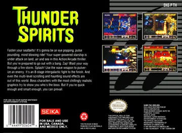 Thunder Spirits (USA) box cover back